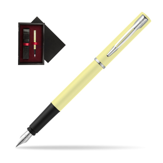 Waterman Allure Yellow CT Penna Stilografica in single wooden box Black Single Maroon