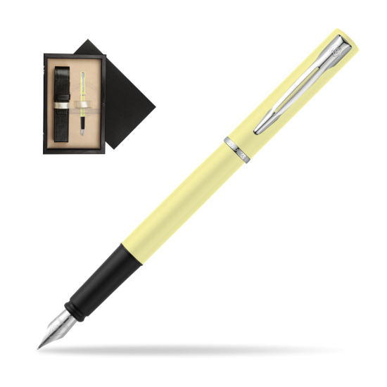 Waterman Allure Yellow CT Penna Stilografica in single wooden box Wenge Single Ecru