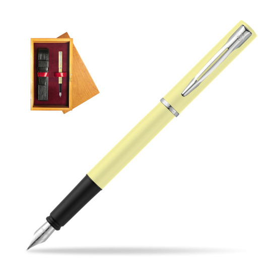 Waterman Allure Yellow CT Penna Stilografica in single wooden box Honey Single Maroon