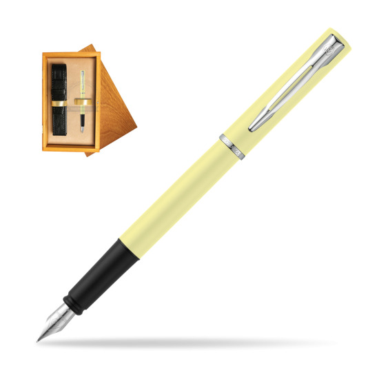 Waterman Allure Yellow CT Penna Stilografica in single wooden box Honey Single Ecru