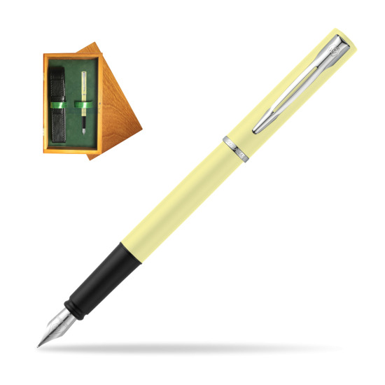 Waterman Allure Yellow CT Penna Stilografica in single wooden box Honey Single Green