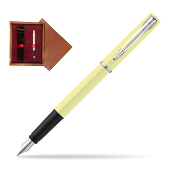 Waterman Allure Yellow CT Penna Stilografica in single wooden box Mahogany Single Maroon