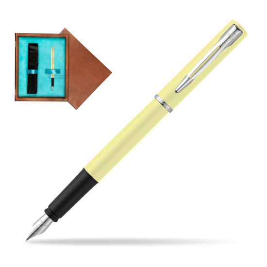 Waterman Allure Yellow CT Penna Stilografica in single wooden box Mahogany Single Turquoise 