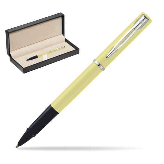 Waterman Allure YELLOW CT Penna Penna Rollerball in classic box pure black
