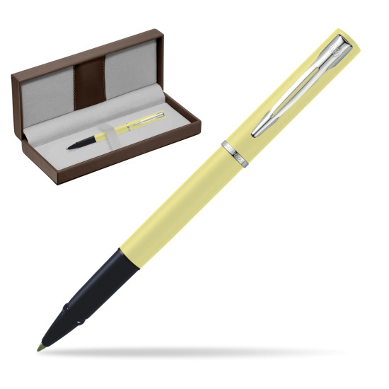 Waterman Allure YELLOW CT Roller in the brown leather box