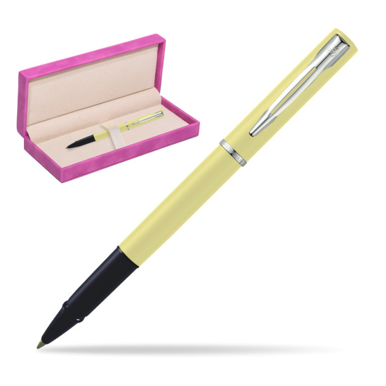 Waterman Allure YELLOW CT Penna Penna Rollerball in suede box fuchsia