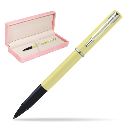 Waterman Allure YELLOW CT Penna Penna Rollerball in suede box pink