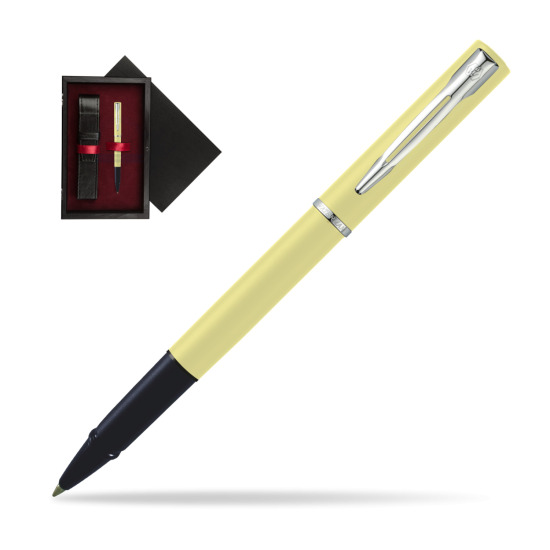 Waterman Allure YELLOW CT Penna Penna Rollerball in single wooden box Black Single Maroon