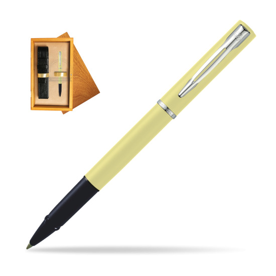 Waterman Allure YELLOW CT Penna Penna Rollerball in single wooden box Honey Single Ecru