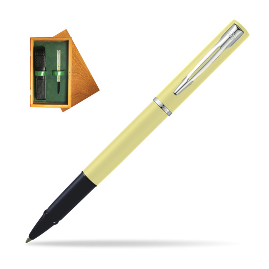 Waterman Allure YELLOW CT Penna Penna Rollerball in single wooden box Honey Single Green