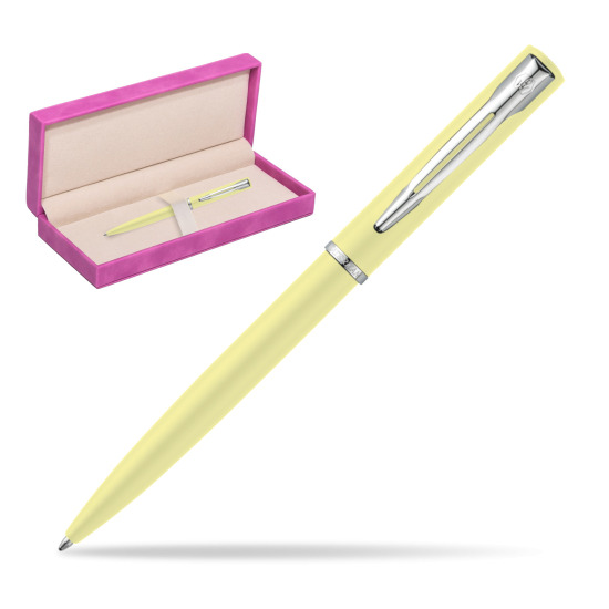 Waterman Allure Yellow Pastel Ballpoint Pen in suede box fuchsia