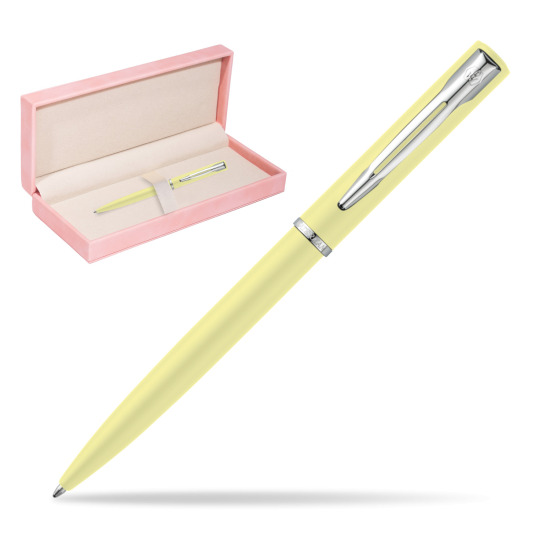 Waterman Allure Yellow Pastel Ballpoint Pen in suede box pink