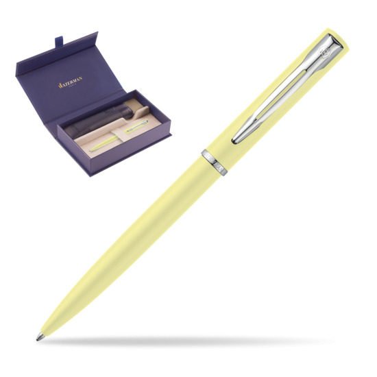Waterman Allure Yellow Pastel Ballpoint Pen in original Waterman box, slide-out case