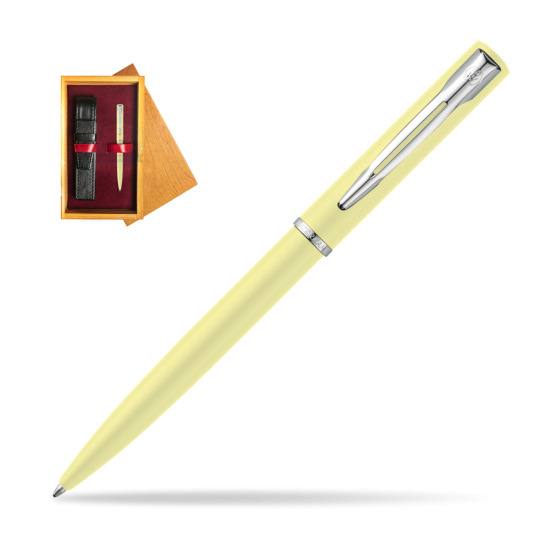 Waterman Allure Yellow Pastel Ballpoint Pen in single wooden box Honey Single Maroon