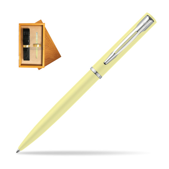 Waterman Allure Yellow Pastel Ballpoint Pen in single wooden box Honey Single Ecru