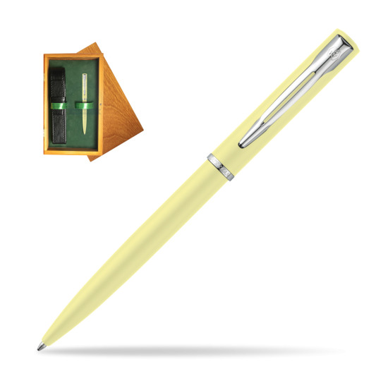 Waterman Allure Yellow Pastel Ballpoint Pen in single wooden box Honey Single Green