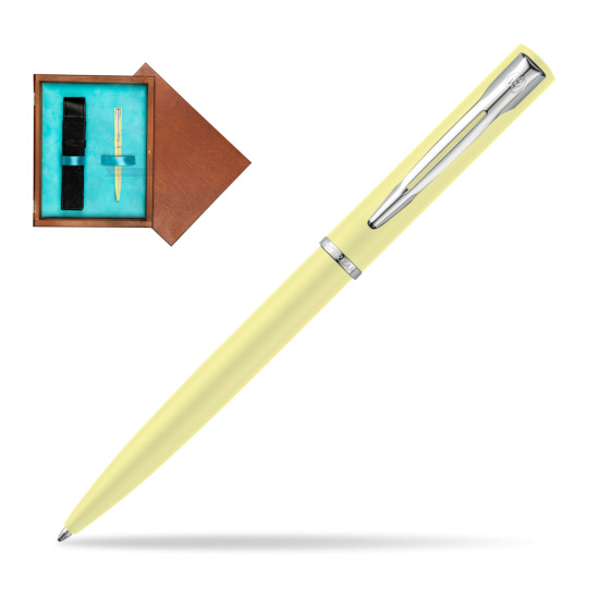 Waterman Allure Yellow Pastel Ballpoint Pen in single wooden box Mahogany Single Turquoise 