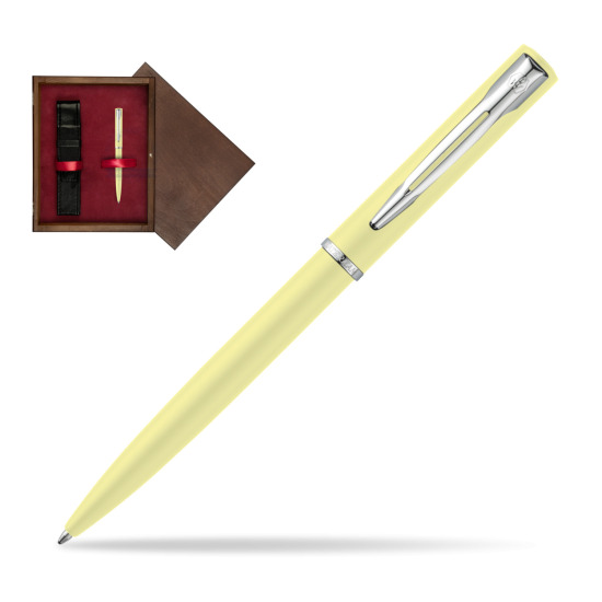 Waterman Allure Yellow Pastel Ballpoint Pen in single wooden box Wenge Single Maroon