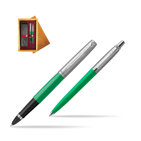 Parker Jotter Originals Green CT Pen Penna Roller + Penna Pen in a Gift Box in double wooden box Honey Double Maroon