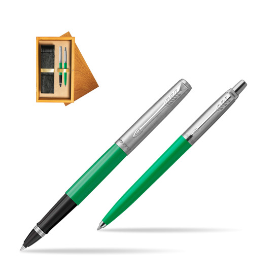 Parker Jotter Originals Green CT Pen Penna Roller + Penna Pen in a Gift Box in double wooden box Honey Double Ecru
