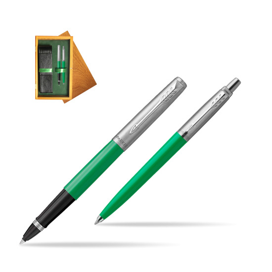 Parker Jotter Originals Green CT Pen Penna Roller + Penna Pen in a Gift Box in double wooden box Honey Green