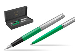 Parker Jotter Originals Green CT Fountain Pen + Ballpoint Pen in a Gift Box in original Parker Prestige box