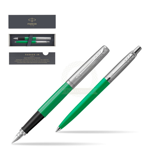 Parker Jotter Originals Green CT Fountain Pen + Ballpoint Pen in a Gift Box 