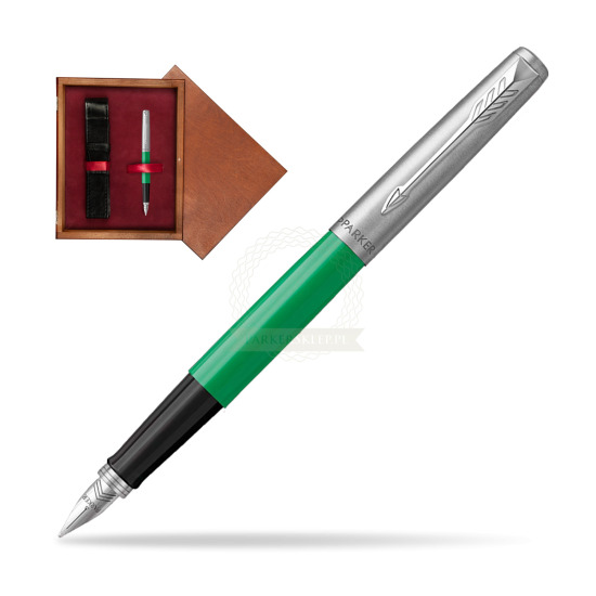 Parker Jotter Originals Green Fountain Pen in single wooden box Mahogany Single Maroon