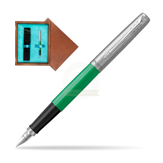 Parker Jotter Originals Green Fountain Pen in single wooden box Mahogany Single Turquoise 