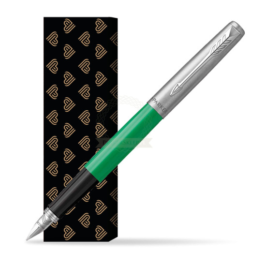 Parker Jotter Originals Green Fountain Pen in cover Golden Hearts