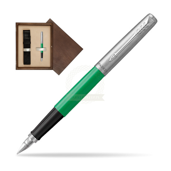 Parker Jotter Originals Green Fountain Pen in single wooden box Wenge Single Ecru