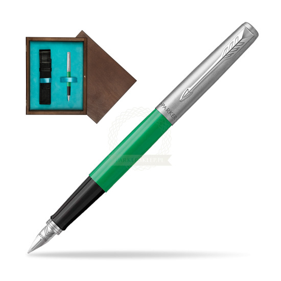 Parker Jotter Originals Green Fountain Pen in single wooden box Wenge Single Turquoise 