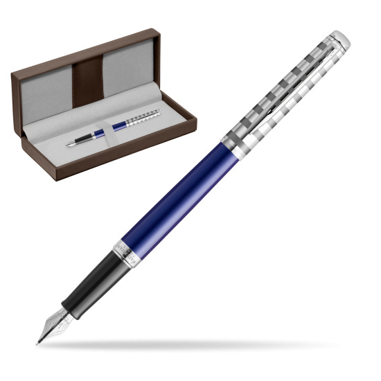 Waterman Hemisphere Deluxe Marine Blue fountain pen - French Riviera collection in the brown leather box