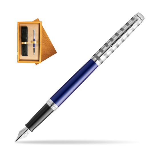 Waterman Hemisphere Deluxe Marine Blue Penna Stilografica - French Riviera collection in single wooden box Honey Single Ecru