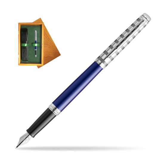 Waterman Hemisphere Deluxe Marine Blue Penna Stilografica - French Riviera collection in single wooden box Honey Single Green