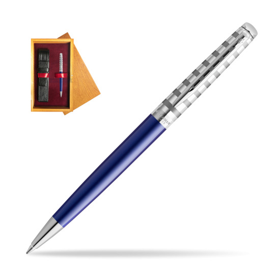 Waterman Hemisphere Deluxe Marine Blue Ballpoint Pen - French Riviera collection in single wooden box Honey Single Maroon
