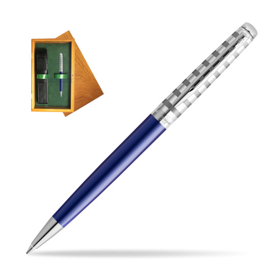 Waterman Hemisphere Deluxe Marine Blue Ballpoint Pen - French Riviera collection in single wooden box Honey Single Green