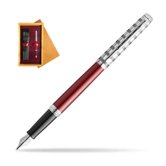 Waterman Hemisphere Deluxe Marine Red Penna Stilografica - French Riviera collection in single wooden box Honey Single Maroon