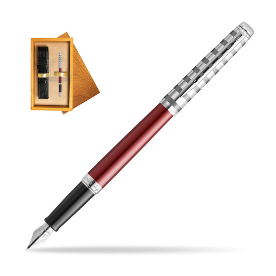 Waterman Hemisphere Deluxe Marine Red Penna Stilografica - French Riviera collection in single wooden box Honey Single Ecru