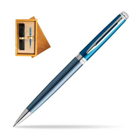 Waterman Hemisphere Sea Blue Penna a Sfera - French Riviera collection in single wooden box Honey Single Ecru