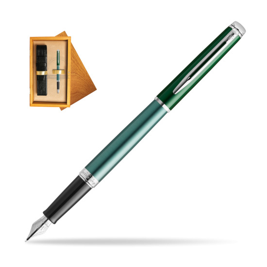 Waterman Hemisphere Vineyard Green Penna Stilografica - French Riviera collection in single wooden box Honey Single Ecru