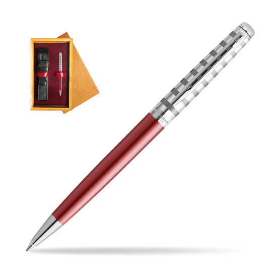 Waterman Hemisphere Deluxe Marine Red Ballpoint Pen - French Riviera collection in single wooden box Honey Single Maroon