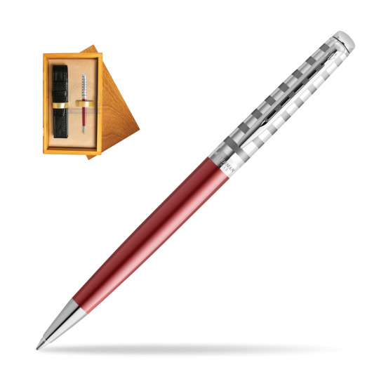 Waterman Hemisphere Deluxe Marine Red Ballpoint Pen - French Riviera collection in single wooden box Honey Single Ecru