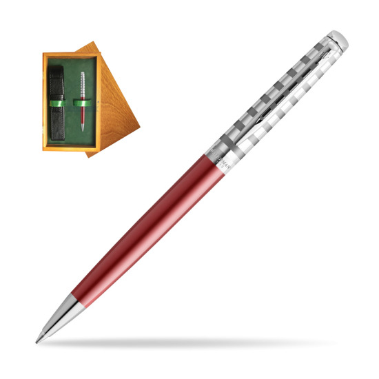 Waterman Hemisphere Deluxe Marine Red Ballpoint Pen - French Riviera collection in single wooden box Honey Single Green