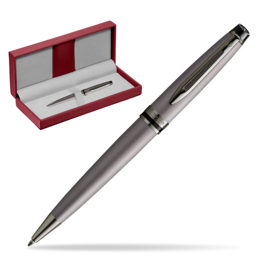 Waterman Stylo à bille Expert Metalic Silver CT in the red leather box