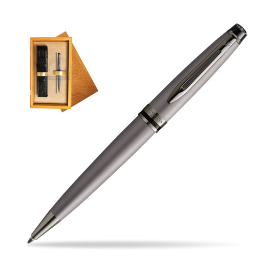 Waterman Penna a Sfera Expert Metalic Silver CT in single wooden box Honey Single Ecru