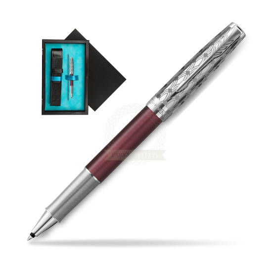 Sonnet Premium Metal & Red CT Rollerball Pen in single wooden box Black Single Turquoise
