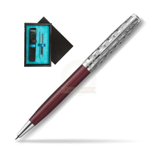 Sonnet Premium Metal & Red CT ballpoint pen in single wooden box Black Single Turquoise