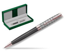 Sonnet Premium Metal & Gray PGT ballpoint pen in the green leather box