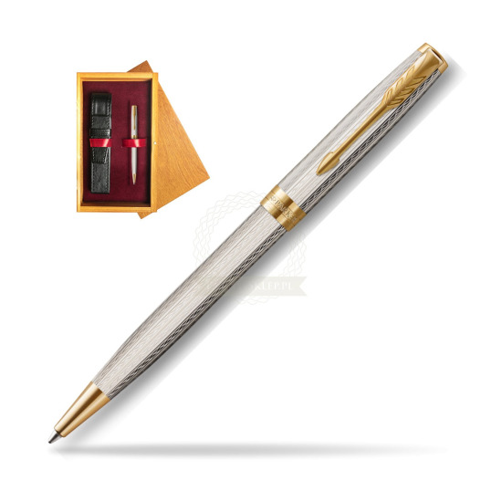 Parker Sonnet Silver Mistral GT Ballpoint Pen in single wooden box Honey Single Maroon